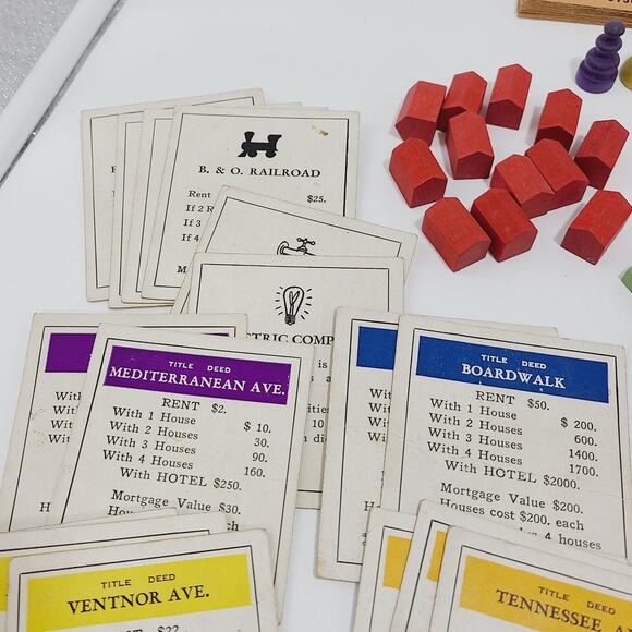 Monopoly 1936 Antique Vintage Black NO BOARD **IOB** - Picture 6 of 12